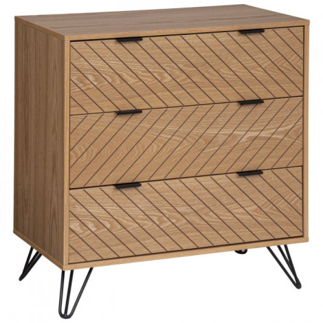 Commode 3 Tiroirs Design "Naomi" 85cm Beige|Commode|Paris Prix