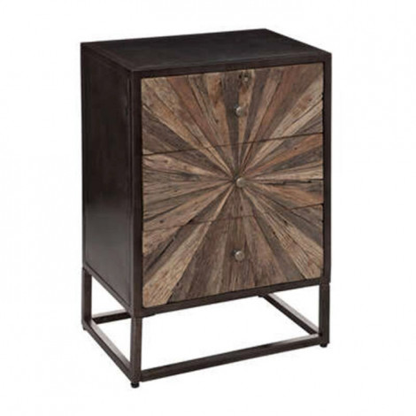 Chiffonnier 3 Tiroirs "Origines" 74cm Marron & Noir|Commode|Paris Prix