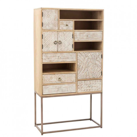 Commode 10 Tiroirs en Bois "Opreda" 157cm Beige|Commode|Paris Prix