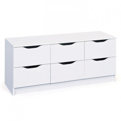 Commode 6 Tiroirs "Tilda" 122cm Blanc|Commode|Paris Prix
