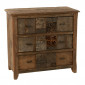 Commode 3 Tiroirs en Bois "Vieilli" 100cm Marron|Commode|Paris Prix