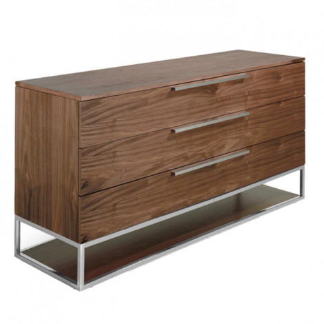 Commode 3 Tiroirs Design "Josy" 148cm Marron|Commode|Paris Prix