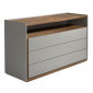 Commode 3 Tiroirs Design "Vonda" 148cm Gris|Commode|Paris Prix