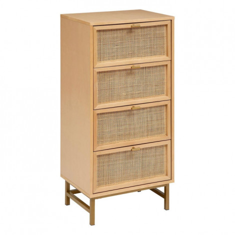 Chiffonnier 4 Tiroirs Cannage "Rayo" 107cm Naturel|Commode|Paris Prix