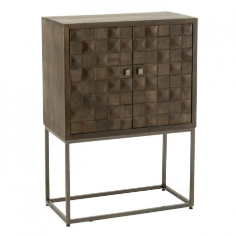 Commode 2 Portes sur Pied "Pino" 122cm Marron|Commode|Paris Prix