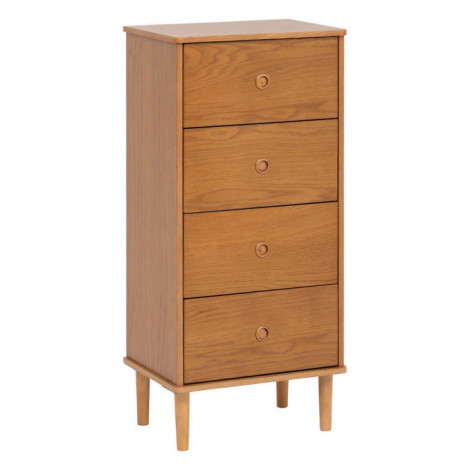 Chiffonnier en Bois 4 Tiroirs "Charlie" 107cm Marron|Commode|Paris Prix