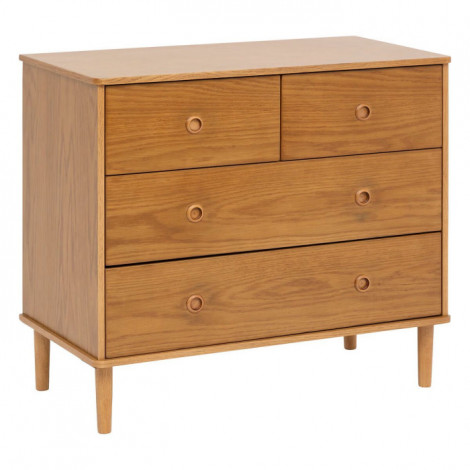 Commode en Bois 4 Tiroirs "Charlie" 90cm Marron|Commode|Paris Prix