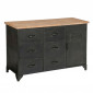 Commode 6 Tiroirs & 1 Porte "Torof" 108cm Noir|Commode|Paris Prix