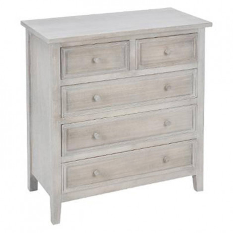 Commode 5 Tiroirs "Charme" 81cm Naturel|Commode|Paris Prix