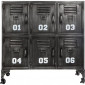 Commode Industrielle 6 Portes "Casiers" 90cm Noir|Commode|Paris Prix