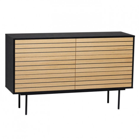 Commode Design "Stripe 6D" 140cm Chêne & Noir|Commode|Paris Prix