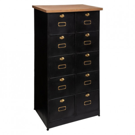 Commode Design 10 Tiroirs "Ivan" 122cm Noir|Commode|Paris Prix