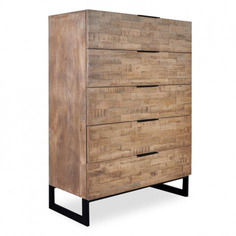 Commode 5 Tiroirs Design "Bolta" 115cm Naturel|Commode|Paris Prix