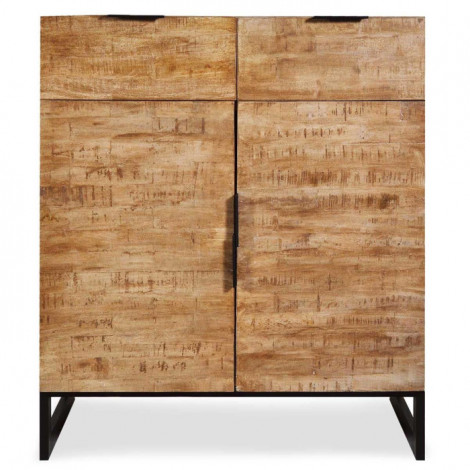 Commode 2 Tiroirs & 2 Portes "Bolta" 79cm Naturel|Commode|Paris Prix