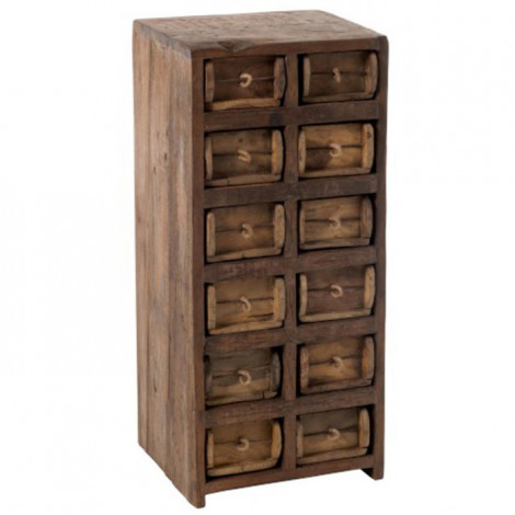 Commode 12 Tiroirs en Bois "Medio" 82cm Naturel|Commode|Paris Prix