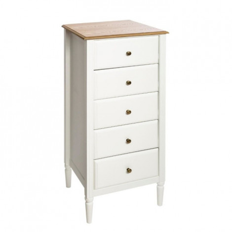 Chiffonnier 5 Tiroirs en Bois "Solen" 108cm Blanc|Commode|Paris Prix