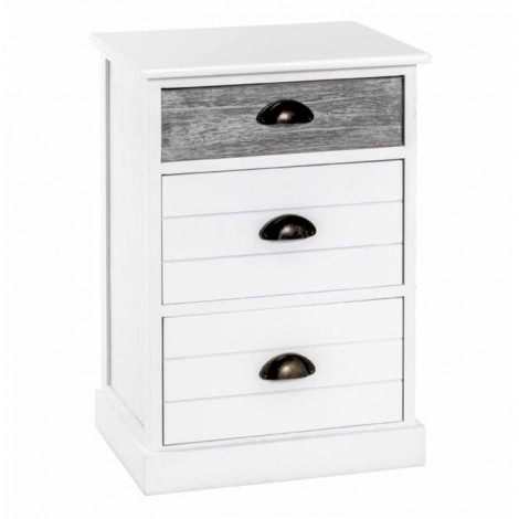 Commode en Bois 3 Tiroirs "Mario" 60cm Blanc|Commode|Paris Prix