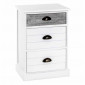 Commode en Bois 3 Tiroirs "Mario" 60cm Blanc|Commode|Paris Prix