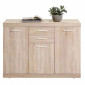 Commode 3 Portes & 2 Tiroirs "Cazeg" 120cm Chêne|Commode|Paris Prix