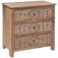 Commode 3 Tiroirs en Bois "Shirel" 80cm Naturel|Commode|Paris Prix