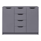 Commode 2 Portes & 4 Tiroirs "Litania" 122cm Gris|Commode|Paris Prix
