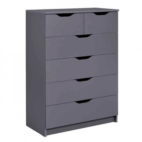 Commode 6 Tiroirs Design "Litania" 112cm Gris|Commode|Paris Prix