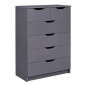 Commode 6 Tiroirs Design "Litania" 112cm Gris|Commode|Paris Prix