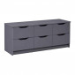 Commode 6 Tiroirs Design "Litania" 122cm Gris|Commode|Paris Prix