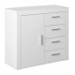 Commode 1 Porte & 4 Tiroirs FSC "Betro" 94cm Blanc|Commode|Paris Prix