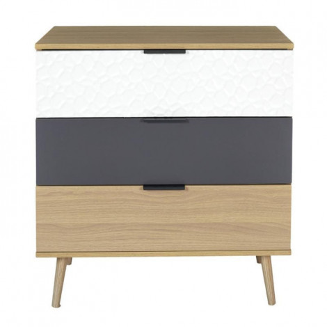 Commode Design 3 Tiroirs "Sven" 80cm Naturel|Commode|Paris Prix