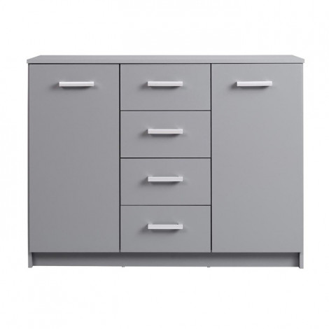 Commode 4 Tiroirs & 1 Porte Design "Azio" 119cm Gris|Commode|Paris Prix