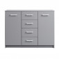 Commode 4 Tiroirs & 1 Porte Design "Azio" 119cm Gris|Commode|Paris Prix
