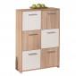 Commode 6 Portes "Victoria" 115cm Blanc & Naturel|Commode|Paris Prix