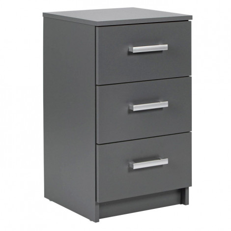 Commode 3 Tiroirs Design "Azio" 71cm Gris|Commode|Paris Prix