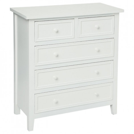 Commode 5 Tiroirs "Charme" 81cm Blanc|Commode|Paris Prix