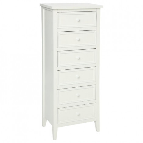 Chiffonnier 6 Tiroirs "Charme" 113cm Blanc|Commode|Paris Prix