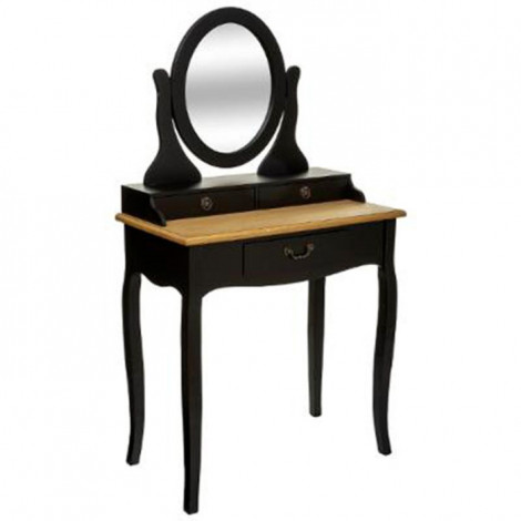 Coiffeuse 3 Tiroirs "Chrysa" 136cm Noir|Commode|Paris Prix