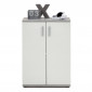 Commode 2 Portes Design "Bilo" 83cm Gris & Blanc|Commode|Paris Prix