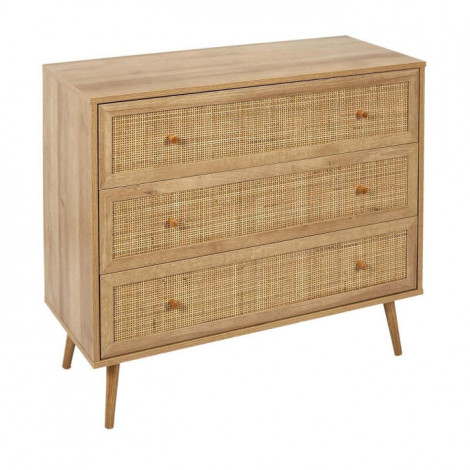 Commode en Bois 3 Tiroirs "Bali" 90cm Naturel|Commode|Paris Prix
