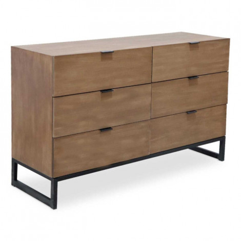 Commode 6 Tiroirs "Bolta" 120cm Chêne Clair|Commode|Paris Prix