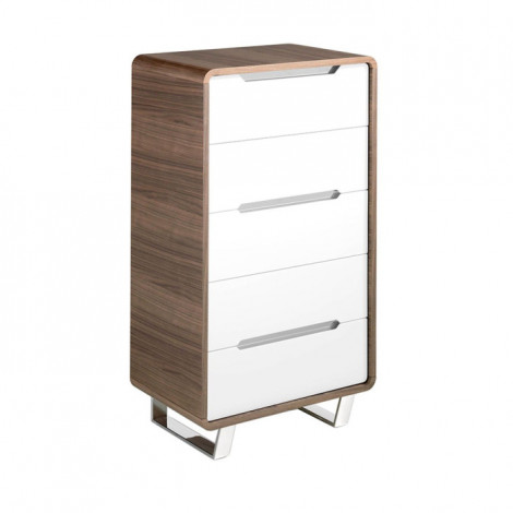 Chiffonnier 5 Tiroirs en Bois "Ruelta" 108cm Noyer|Commode|Paris Prix