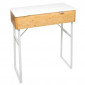 Coiffeuse & Miroir en Bambou "Levia" 88cm Blanc|Commode|Paris Prix