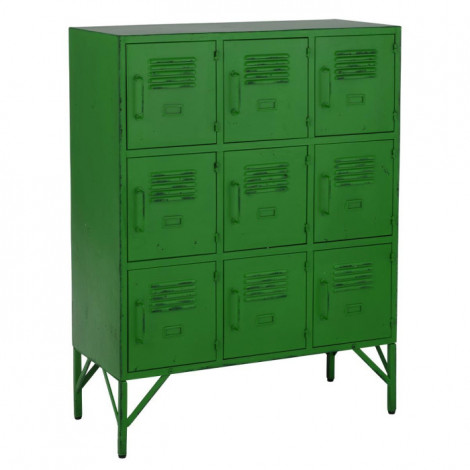 Commode 9 Portes en Métal "Pulgar" 113cm Vert|Commode|Paris Prix