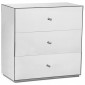 Commode 3 Tiroirs "Miravo" 86cm Transparent & Argent|Commode|Paris Prix