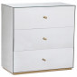 Commode 3 Tiroirs "Miravo" 86cm Transparent & Or|Commode|Paris Prix