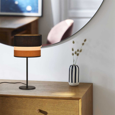 Lampe à poser en tissu rayé caramel|Lampes à poser|Lampe Avenue