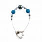 Bracelet perle de Tahiti et perles de verre sur câble inoxydable