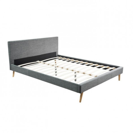 Lit Adulte en Tissu" Cormat" 160x200cm Gris Foncé|Lit Adulte|Paris Prix