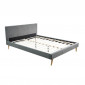 Lit Adulte en Tissu" Cormat" 160x200cm Gris Foncé|Lit Adulte|Paris Prix