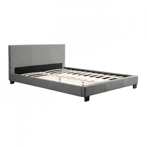 Lit Adulte en Tissu "Mona" 160x200cm Gris Foncé|Lit Adulte|Paris Prix